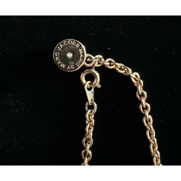 Marc By Marc Jacob’s Rose Gold Bling Necklace Boho Glam Y2K Dangle Statement - Picture 5 of 6